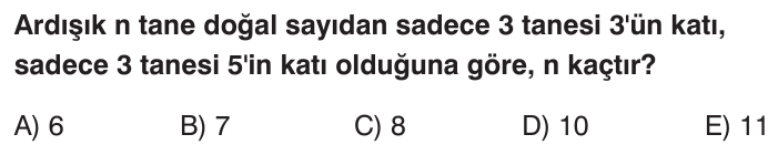 Ardışık Sayılar ve Sonlu Toplamlar sorusu 1