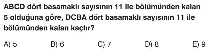 Bölünebilme Kuralları sorusu 1