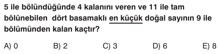 Bölünebilme Kuralları sorusu 2