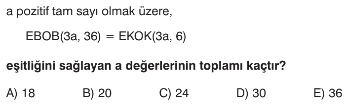EBOB – EKOK sorusu 2