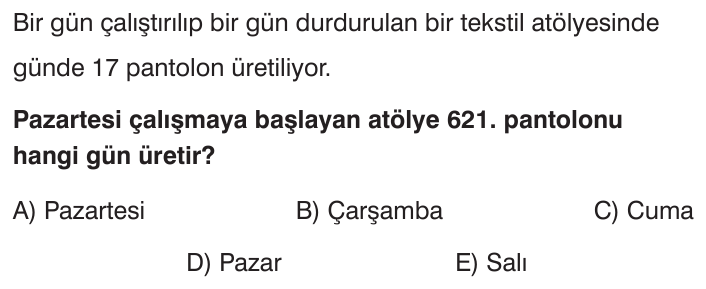 Periyodik Problemler sorusu 1