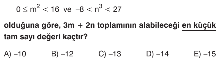 Basit Eşitsizlikler sorusu 1