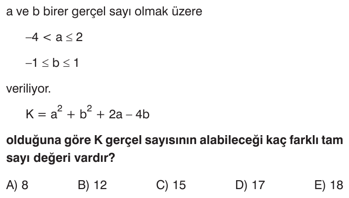 Basit Eşitsizlikler sorusu 2