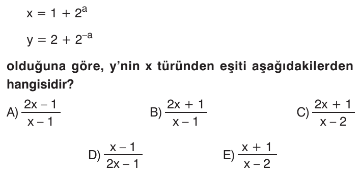 Üslü İfadeler sorusu 1
