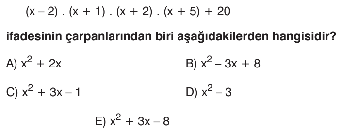 Çarpanlara Ayırma sorusu 1