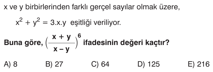 Özdeşlikler sorusu 2