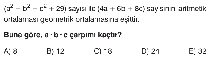 Oran – Orantı ve Ortalamalar sorusu 1