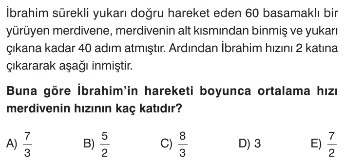 Hareket Problemleri sorusu 2