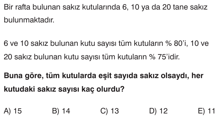 Yüzde Problemleri sorusu 1