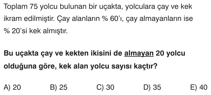Yüzde Problemleri sorusu 2