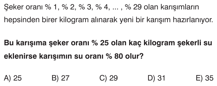 Karışım Problemleri sorusu 2