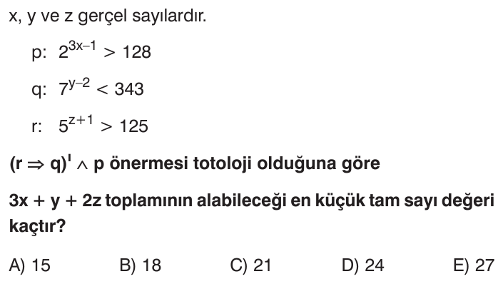 Mantık sorusu 1
