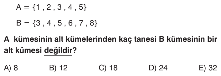 Kümeler sorusu 1