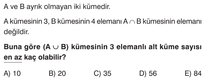 Kümeler sorusu 2