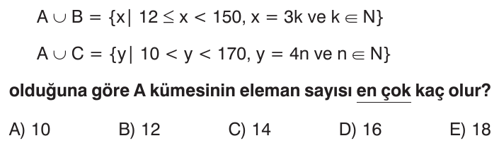 Küme Problemleri sorusu 1