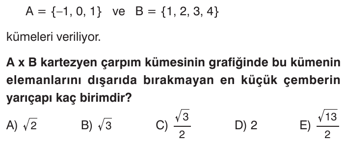 Kartezyen Çarpım sorusu 1