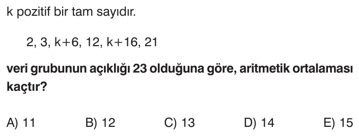İstatistik sorusu 2