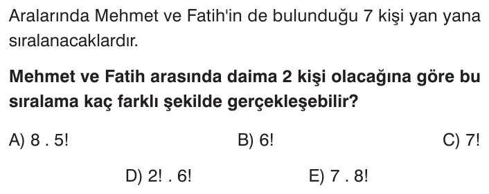 Permütasyon sorusu 1