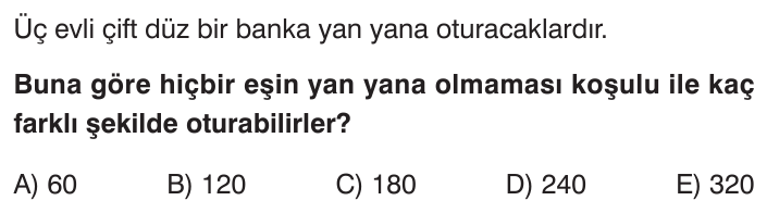 Permütasyon sorusu 2