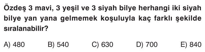 Tekrarlı Permütasyon sorusu 1