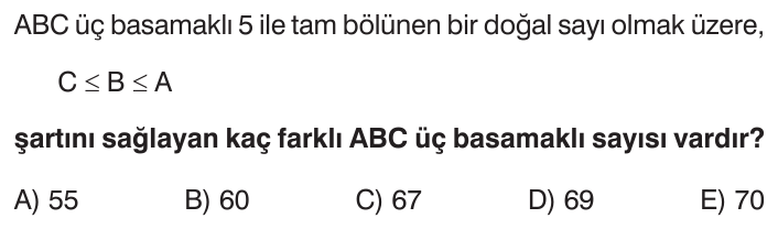 Kombinasyon sorusu 1