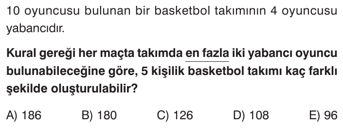Kombinasyon sorusu 2