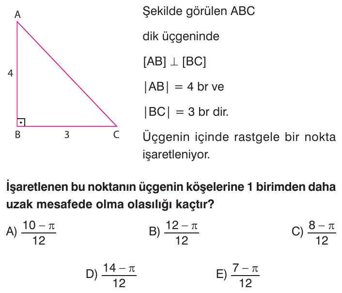 Olasılık, Koşullu ve Deneysel Olasılık sorusu 3
