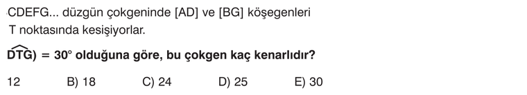 Çokgenler sorusu 1