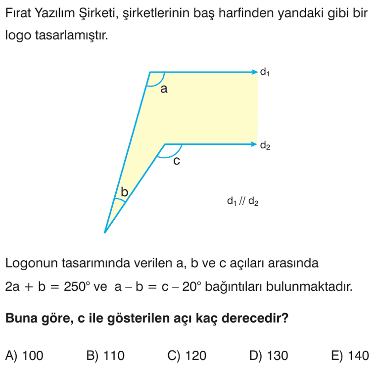 Doğruda Açılar sorusu 2