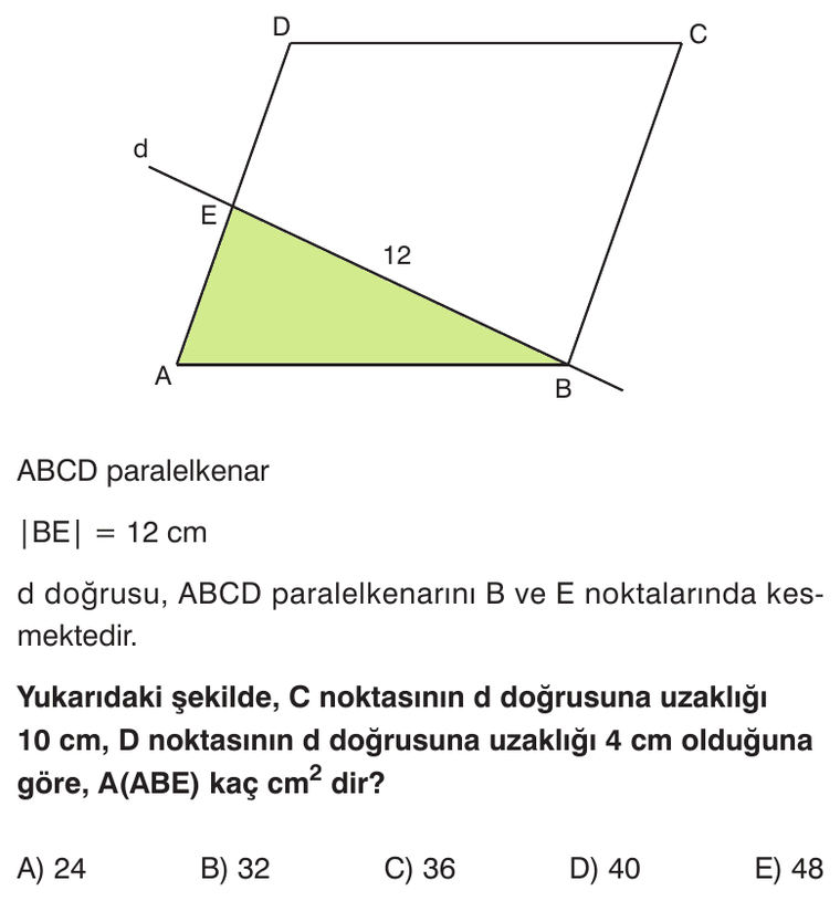 Paralelkenar sorusu 2
