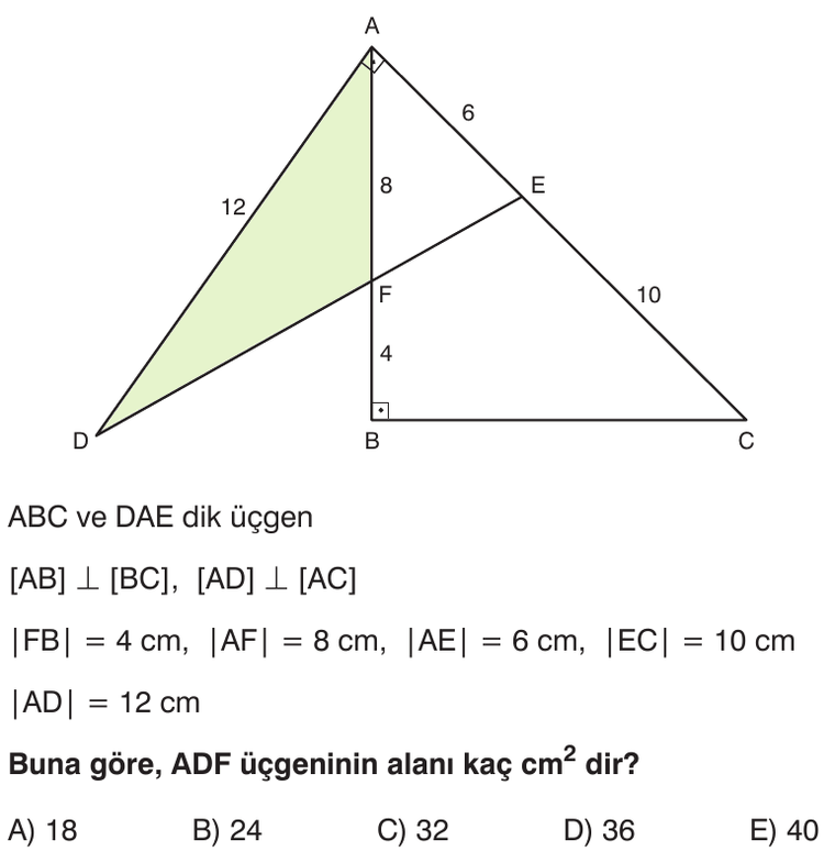 Üçgende Alan sorusu 4